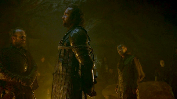 Juego de Tronos - And Now His Watch Is Ended - Thoros de Myr, Sandor Clegane, Ser Beric Dondarrion y Arya Stark