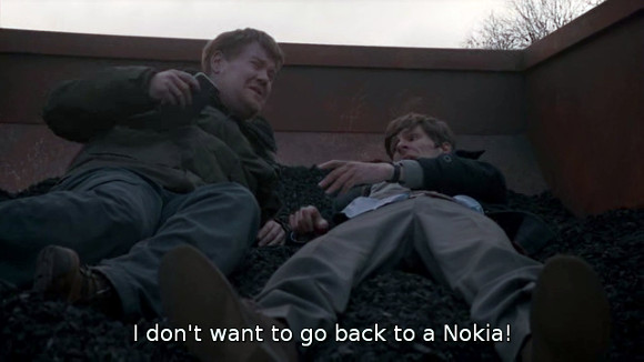 The Wrong Mans. "I don't want to go back to a Nokia!"